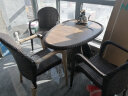 紫叶（ziye）阳台茶桌椅组合新中式功夫桌椅客厅泡茶桌藤椅仿实木小茶几茶台 1茶桌+3圆背椅配茶具 晒单实拍图