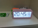 得力（deli）电子闹钟学生智能夜光电子时钟床头钟室内温湿度显示时间管理器 中号少女粉-起床神器 实拍图