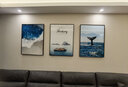 小泸林现代简约客厅装饰画沙发背景墙壁画卧室挂画海边风景三联画山水画 B-海阔天空8982 钢化晶瓷60*80黑框(3米左右沙发 实拍图