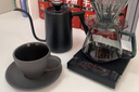 泰摩 简约陶瓷咖啡杯套装 纯白 拿铁咖啡杯 欧式咖啡杯碟 180ml 卡布奇诺咖啡杯碟-黑| 实拍图
