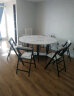 SOFS圆形折叠餐桌椅组合家用小户型多功能伸缩吃饭桌折叠桌简易大圆桌 【桌椅】仿岩板1.4米+6椅 实拍图