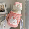 波比熊ins创意奶嘴磨砂玻璃杯少女心成人奶瓶杯子学生可爱小熊水杯带吸管杯好看的杯子奶瓶 奶嘴草莓熊320毫升+防尘盖重力球+杯刷 实拍图