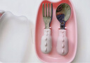 okizz儿童餐具316不锈钢宝宝短柄辅食勺子叉子训练便携叉勺套装 卡哇伊粉 实拍图