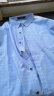 曼卡龙 短袖衬衫男士夏季新款纯色衫男韩版修身商务休闲男士免烫衬衣 73短袖蓝色 170/L 实拍图