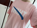 索宾驰（SUOBINCHI）短袖t恤女夏季宽松潮牌印花短袖t恤 粉色 M 实拍图