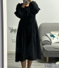 范思蓝恩23FS13118法式复古浪漫连衣裙女春秋长袖新款气质显瘦 黑色 XL 晒单实拍图