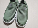 老北京布鞋男透气软底一脚蹬懒人鞋防滑工作鞋休闲潮流百搭帆布鞋 绿色 尺码偏小拍大一码 39 实拍图