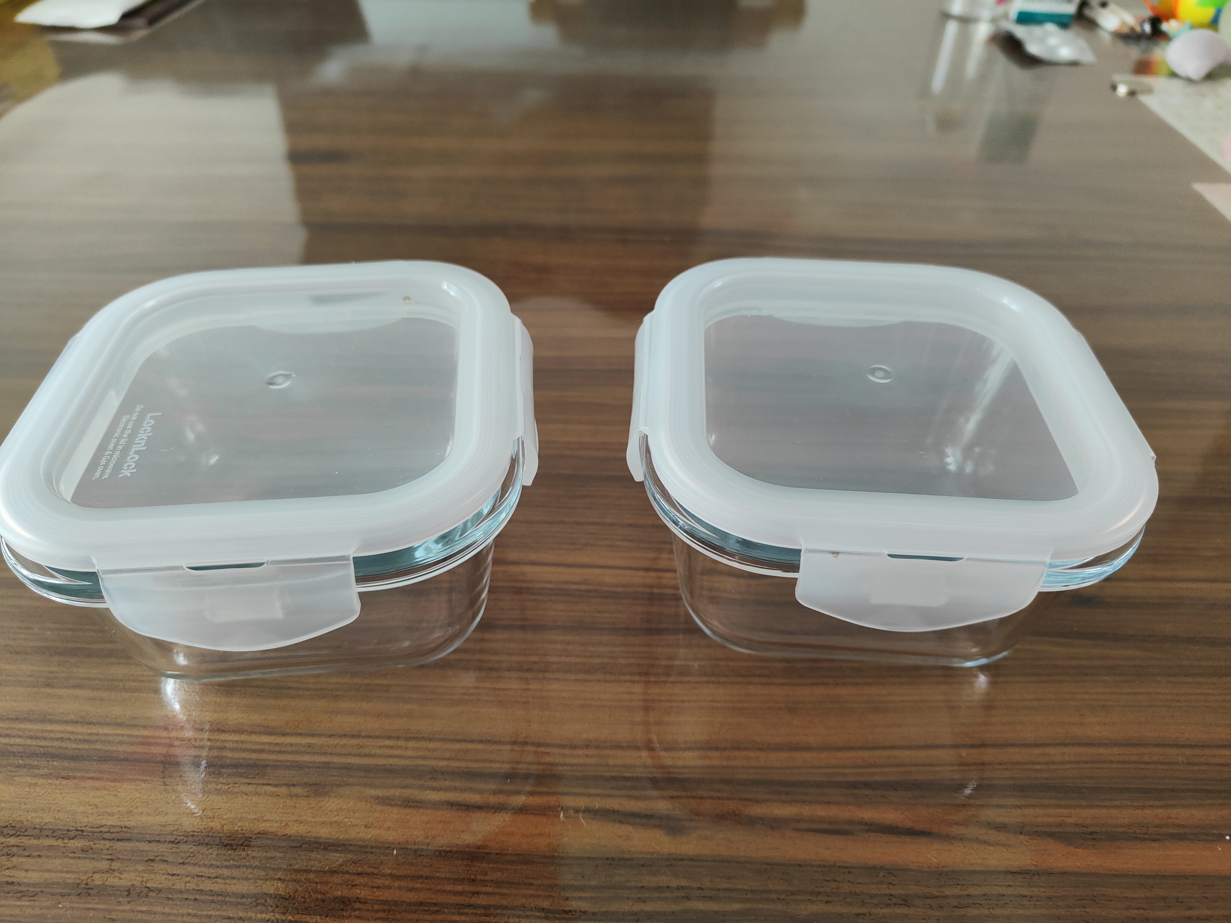 乐扣乐扣（LOCK&LOCK）玻璃饭盒专用带饭便当饭盒学生水果密封保鲜盒可微波炉加热 正方形【300ML】 玻璃保鲜盒 实拍图