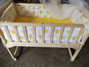 笑贝乐实木婴儿床宝宝摇篮床童床无油漆可变书桌可侧翻与大人床合并 大床+蚊帐+加厚款小龙仔五件套 实拍图