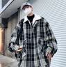 杜小闲美式复古羊羔绒棉服男秋冬季加绒加厚外套小香风宽松格子棉衣潮牌 M166 黑色 XL [建议120-140斤] 实拍图
