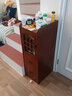 临山 斗柜实木 餐边柜客厅茶水柜抽屉式收纳柜中式茶柜小窄柜储物柜 胡桃色(30*40*90) 实拍图