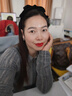 对白高级感修身针织衫女春装新款2025年气质小众上衣开叉翻领毛衣 灰色渐变 M 实拍图