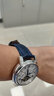 适配海鸥表带原装真皮蝴蝶扣男女款816.362/219.328柔软牛皮表带 HO-蓝色-银蝴蝶扣 22mm 实拍图