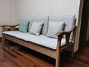 蒙特洛华北欧实木沙发客厅小户型新中式直排原木风沙发适老家具佛山白蜡木 三人位207cm 升级加厚封板【冬夏两用】 实拍图