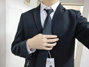 罗蒙 西服男士休闲西装男套装外套修身伴郎新郎结婚商务职业正装衣服 黑色双扣(上衣+裤子+衬衫+领带) XL /175【115-130斤】 实拍图