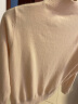 羊绒衫女100%山羊绒 女士半高领纯色羊绒针织打底衫女装品牌秋冬厚款保暖修身毛衣鄂尔多市产AMNCK 米白 L-建议110-120斤 晒单实拍图