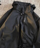 即势 美式冲锋衣男三合一外套男秋冬季户外登山防风防雨连帽可拆卸潮牌工装加绒情侣夹克 黑色印花款-内胆可拆卸 【要拍大一码】 5XL 实拍图