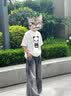 HIPANDA短袖t恤男女同款重磅240g纯棉潮牌印花宽松百搭上衣男白色3XL 实拍图