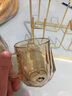 格娜斯（CRISTALGLASS） 玻璃杯子家用带把喝水杯耐热泡茶杯套装高颜值绿茶杯家庭水具 琥珀色280ml6个+金色杯架 实拍图