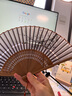 王星记扇子百花系列女式绢扇中国风手工折扇折叠扇杭州礼品工艺汉服古典 棕色梅花 20cm 实拍图