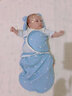 艾茵美（oinme）初生婴儿睡袋防惊跳包被纯棉用品新生儿包单宝宝襁褓秋冬抱被 雾蓝海岛双层(0-3个月) 实拍图