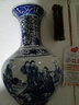 悦灵美 景德镇陶瓷青花瓷器花瓶插花摆件中式仿古家居客厅玄关装饰工艺 青花人物赏瓶+木底座 实拍图