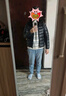 百图betu女装秋冬新款毛衣高级感条纹宽松慵懒风毛衣女2310D08 蓝色 S 实拍图