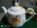 祥燕（xiangyan） 700毫升容量耐热茶壶花茶茶壶套装青花陶瓷茶壶家用带过滤网茶水分离大茶壶 秋叶鸣蝉 实拍图