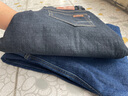 傲励锦【148两条】加绒牛仔裤男弹力中青年宽松直筒裤加厚商务休闲长裤 807蓝色加绒+807黑色加绒 30码( 二尺三) 实拍图