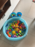 爸爸妈妈钓鱼玩具钓鱼池儿童早教玩具带磁性可装水钓鱼台带充气床收纳筐儿童玩具捞鱼玩具100件套DY-30A-3D2 实拍图