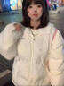 诗丹蕊可爱波点印花连帽加厚棉服棉衣冬季新款宽松保暖羽棉袄绒服女外套 杏色 均码 实拍图