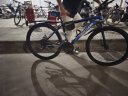 EG7山地自行车成人学生变速越野单车双减震赛车26寸青少年男女 顶配-钢架黑蓝色【辐条轮】 26寸21速 实拍图