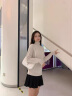 玖慕(JIUMU)100%纯羊毛高领毛衣女冬款纯色羊毛衫女士加厚针织衫冬季保暖内搭打底衫套头毛线衣 YY065 米色 M 晒单实拍图