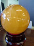 瑾洛天然黄色水晶球摆件方解石球原石人工打磨居家装饰送礼 球直径9厘米 实拍图