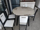 上林春天 亮光岩板餐桌椅组合 现代轻奢可伸缩吃饭折叠方桌中小户型洽谈桌 抗菌雪山白丨205木椅丨黑色框架 1.4米 餐桌+4椅 实拍图