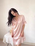 莫代尔新款睡衣女士夏睡裙短袖冰丝连衣裙性感蕾丝薄款家居服大码睡衣女 306款淡粉色冰丝 L 码 推荐100~120斤 实拍图