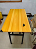 思家丽 折叠桌电脑桌子简易长方形培训摆摊桌子户外学习书桌长条桌IBM桌 黄木纹双层 长120*宽60*高75cm 实拍图