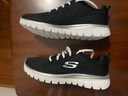 SKECHERS斯凯奇女鞋简约纯色运动鞋 轻质透气减震软底休闲鞋 12615/BKW 黑色/白色 36 实拍图