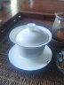 聚器堂 盖碗茶杯陶瓷 纯手工大号 甜白瓷茶碗 薄胎防烫手抓三才杯茶具 白玉兰超薄盖碗（清心） 实拍图