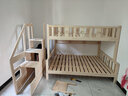 十亿客 儿童上下床实木床两层床高低床松木床上下铺多功能床无漆 梯柜上140下160+抽屉书架+床垫 实拍图