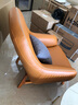 索梦纳斯 北欧单人沙发椅真皮美式轻奢实木休闲简约客厅阳台懒人沙发椅 单人位超纤皮料橘黄色（TM18-1) 实拍图