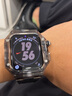 DRESSELF苹果手表表带apple iwatchS8/9/10/11ultra透明改装硅胶手表壳表带一体式壳 适用于苹果 透黑壳+黑表带+蝴蝶扣 45mm（s7/8/9） 实拍图