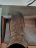 跨足行马丁靴男中帮英伦风工装靴子男士高帮沙漠短靴秋冬季透气增高皮鞋 棕色-加绒款 39 皮鞋码 实拍图