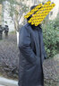 盾郎保安大衣男加厚防寒服长款棉袄小区物业工作服户外冬季保暖棉服女 黑色大衣（内胆可拆卸） XL码/175 实拍图