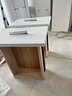 如煜 电脑桌台式书桌学习桌书桌书柜组合实木转角带角柜家用桌子-L款 暖白色L款（书架左右可换） 120*80*195（带柜门） 实拍图