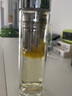 骆卡卡男士玻璃杯双层刻字泡茶杯水晶茶水分离杯水杯保温大容量高档杯子 亮银色-380ML 实拍图