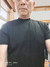 奥德里奇（Aodeliqi）短袖T恤男士夏季丝光棉凉感透气纯色打底衫半袖小高领修身t恤上衣 黑色 L 实拍图