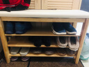 木叶私语（MUYESIYU）【顺丰发货】实木换鞋凳门口家用进门收纳鞋柜入户可坐鞋凳式鞋柜 三层软包-原木色（80*30*52CM） 实拍图
