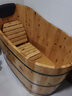 川池（CC）木桶浴桶小户型成人沐浴泡澡洗澡桶香柏木养生加厚实木可带盖加热 110长*56宽+软枕+内外凳+误差 2cm 实拍图