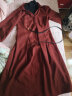 尚都比拉春秋红色衬衫连衣裙女气质女神范中长款假两件针织裙子 红配黑 L 实拍图